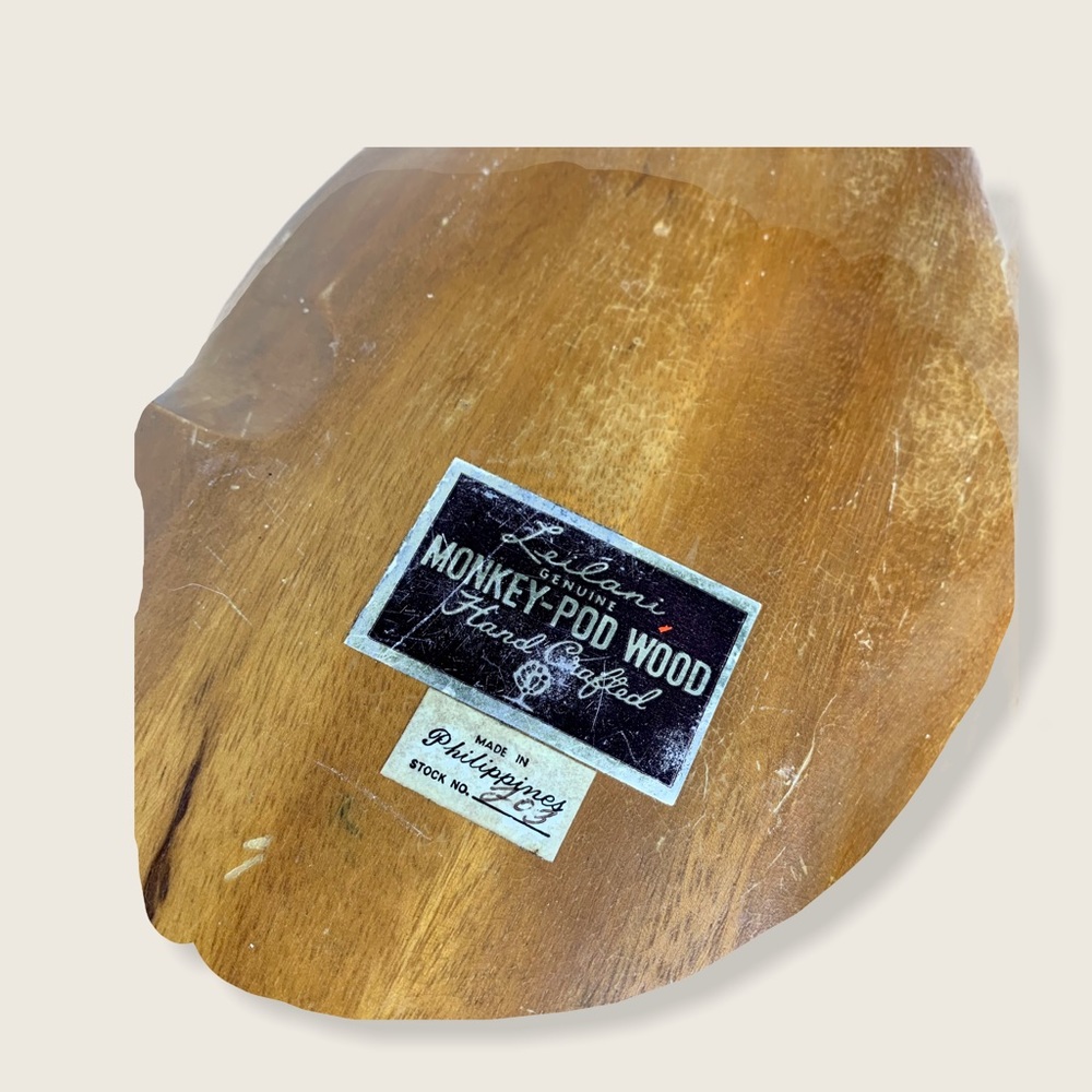 Vintage Monkey Pod Wood Dish - Picture 5 of 5